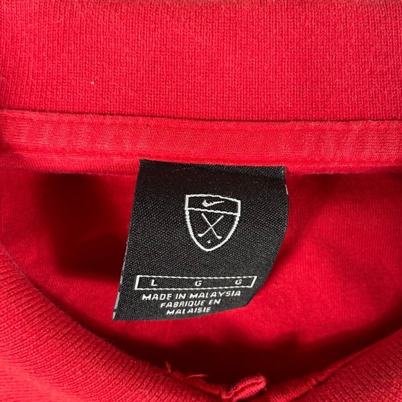 VTG Nike Shirt Mens Large L Red Striped Golf Polo Short Sleeve Swoosh Cotton Y2K - Picture 2 of 12